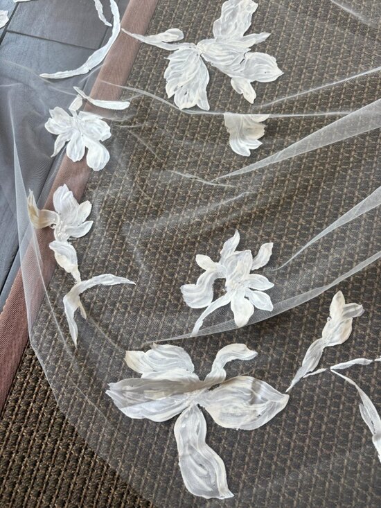 Danielle Frankel Hand Painted Iris Drop Veil (Wedding) main image 4